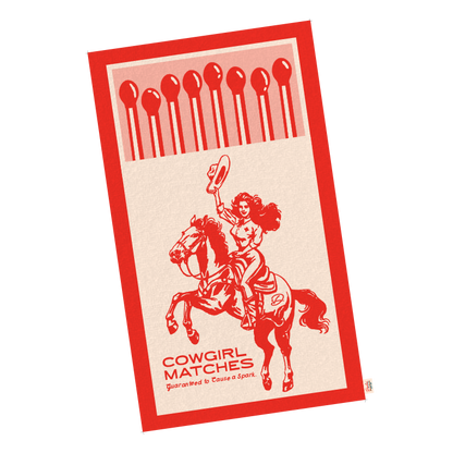 Cowgirl Matches 100% Cotton Towel