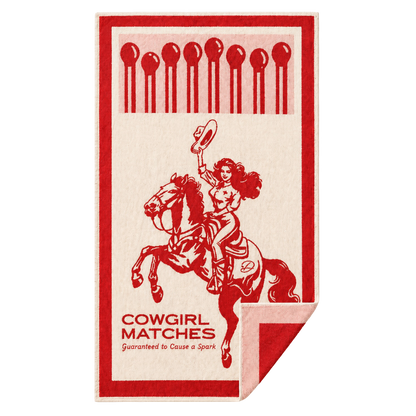 Cowgirl Matches 100% Cotton Towel